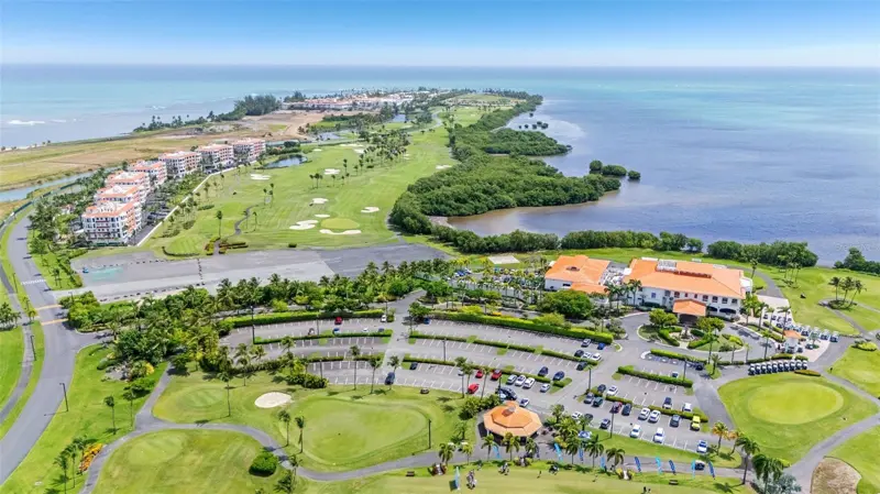 Aerial view of Coco Beach golf course along the Atlantic coast in Río Grande